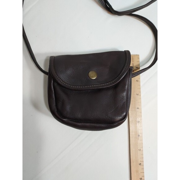 Genuine Leather Made In Columbia Columbian Crossbody Mini Purse Small Brown - Picture 7 of 11